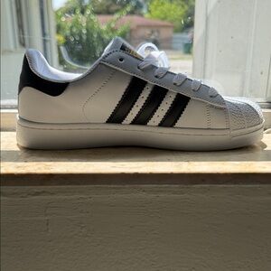 Men's White Sneakers with Black Stripes - Classic Low-Top
